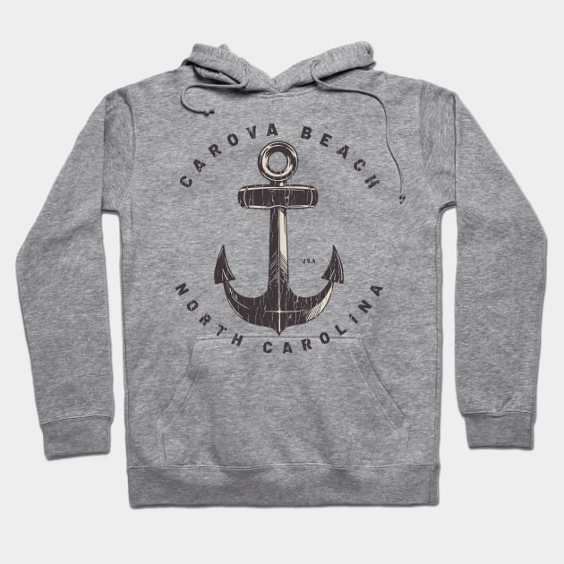 Carova, NC Summertime Vacationing Big Anchor Hoodie by Contentarama